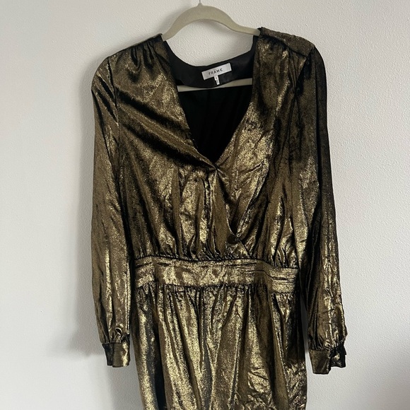 Frame Metallic Velvet Mini Dress, size 8 - Picture 2 of 4